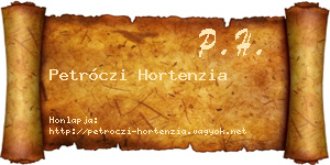 Petróczi Hortenzia névjegykártya